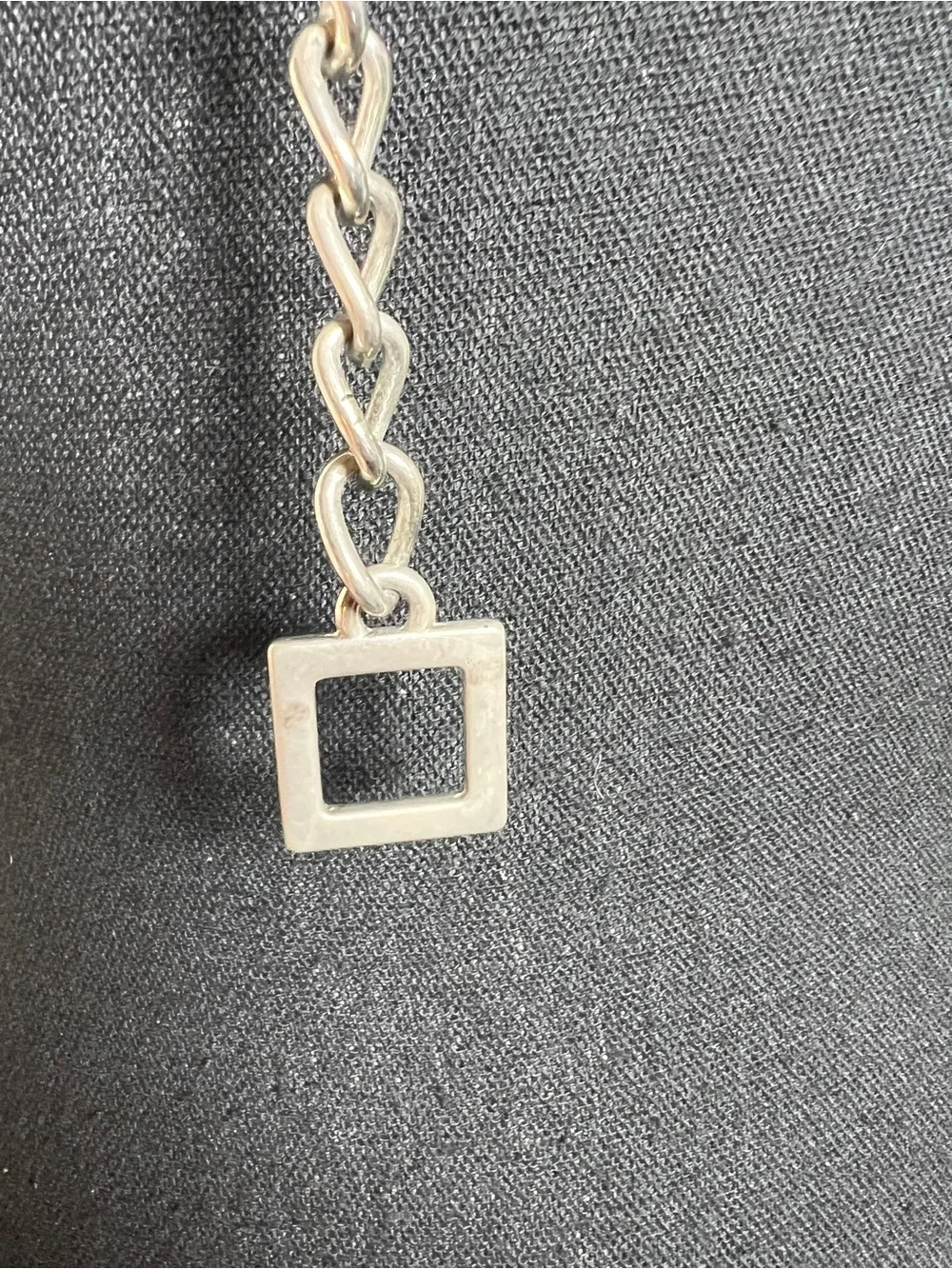 ESCADA Women’s Vintage Shiny Silver-Tone Metal Rectangle Chain Link Belt